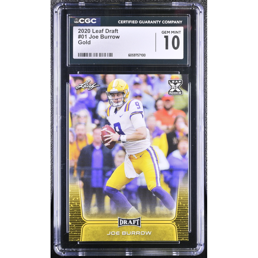 Joe Burrow 2020 Leaf Draft Gold #01 (CGC 10) at PristineAuction.com