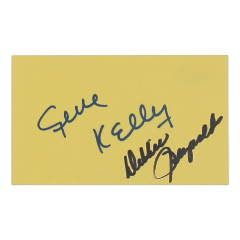 Gene Kelly & Debbie Reynolds Signed 3x5 Cut (ACOA) at PristineAuction.com Gene Kelly & Debbie Reynolds Signed 3x5 Cut (ACOA) at PristineAuction.com