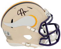 Justin Jefferson Signed Vikings Retro Alternate Speed Mini Helmet (Beckett) at PristineAuction.com