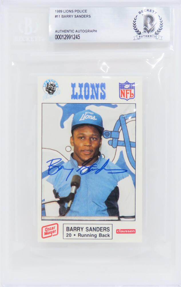 Barry Sanders Signed 1989 Lions Police #11 (BGS) at PristineAuction.com Barry Sanders Signed 1989 Lions Police #11 (BGS) at PristineAuction.com