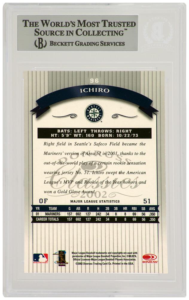 Ichiro Suzuki Signed 2002 Donruss Classics #96 (BGS) at PristineAuction.com Ichiro Suzuki Signed 2002 Donruss Classics #96 (BGS) at PristineAuction.com