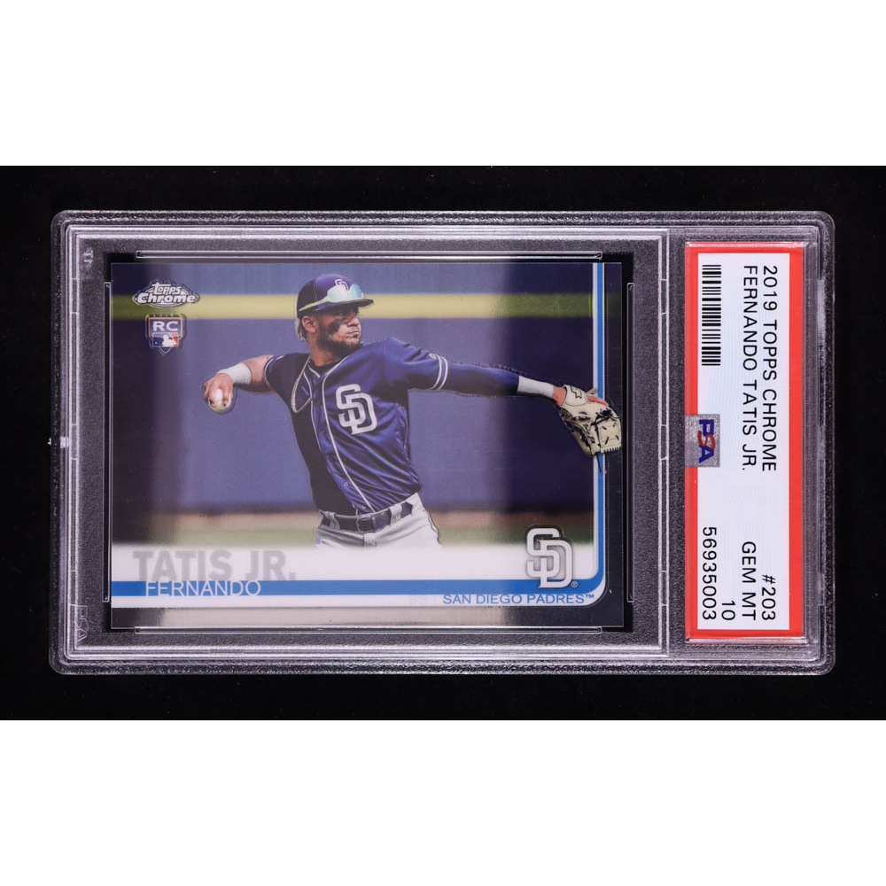 Fernando Tatis Jr. 2019 Topps Chrome #203 RC (PSA 10) at PristineAuction.com