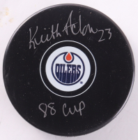 Keith Acton Signed Oilers Logo Hockey Puck Inscribed "88 Cup" (Premium Autographs) at PristineAuction.com