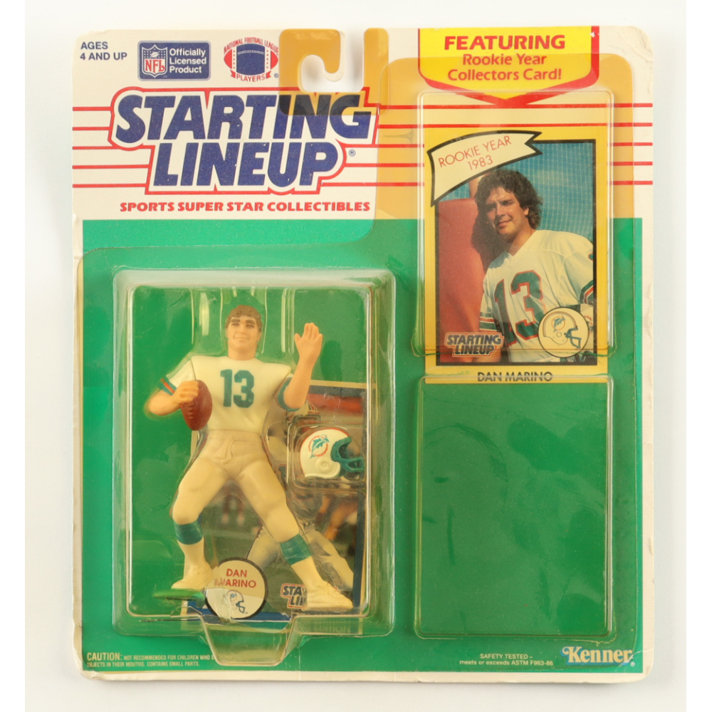 Dan Marino 1990 Starting Lineup Figure with 1998 Kenner Starting Lineup Rookie Card at PristineAuction.com