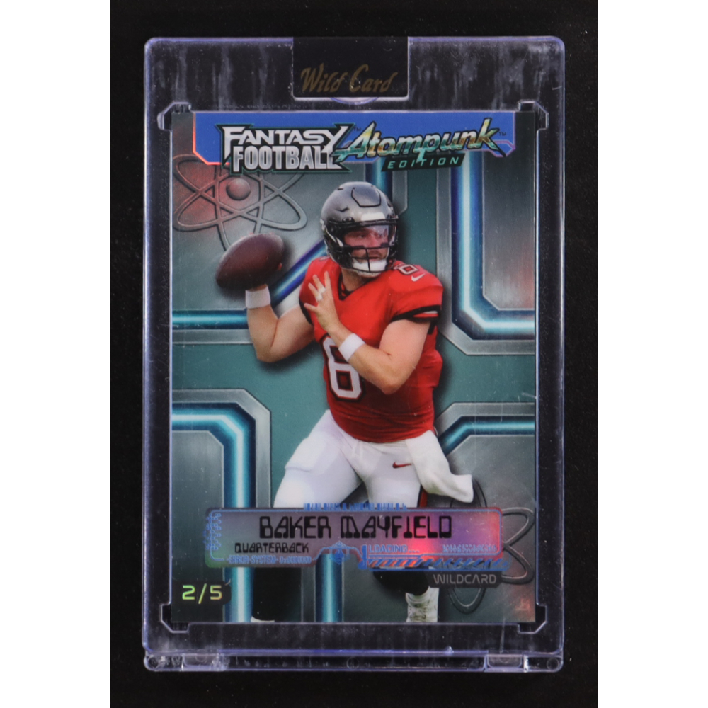 Baker Mayfield 2026 Wild Card Fantasy Football Atompunk Edition #FAPBL2-BM #2/5 at PristineAuction.com