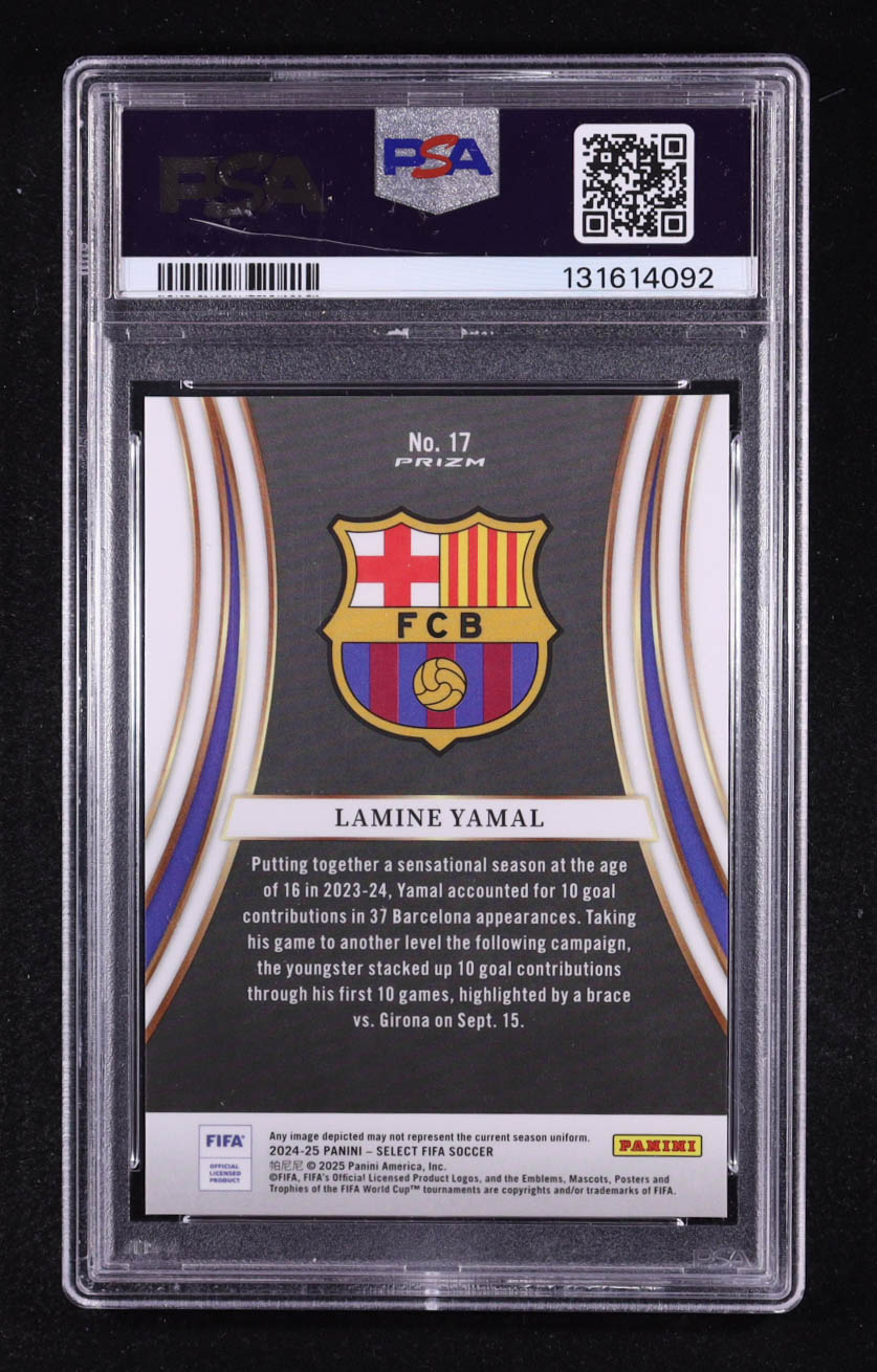 Lamine Yamal 2024-25 Select FIFA Equalizers FIFA #17 (PSA 10) at PristineAuction.com Lamine Yamal 2024-25 Select FIFA Equalizers FIFA #17 (PSA 10) at PristineAuction.com