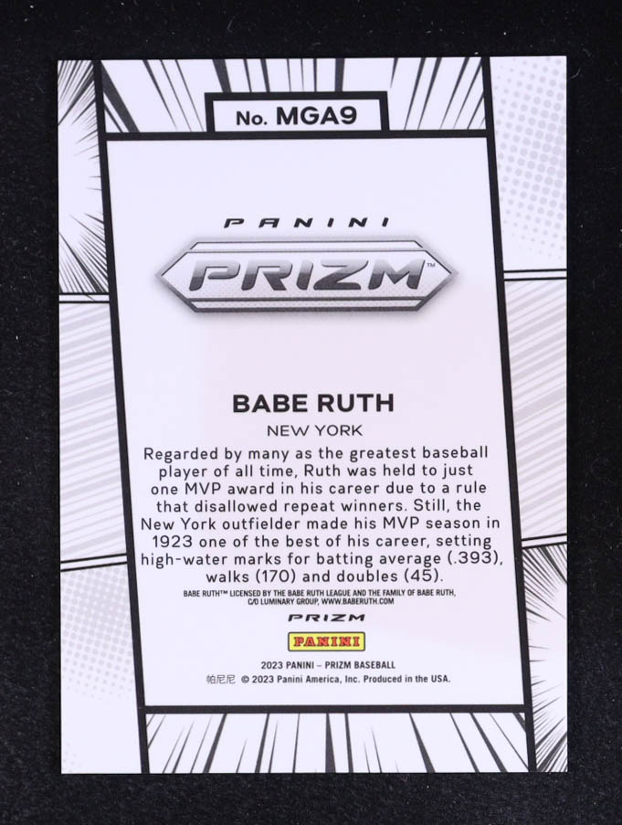 Babe Ruth 2023 Panini Prizm Manga #9 at PristineAuction.com Babe Ruth 2023 Panini Prizm Manga #9 at PristineAuction.com
