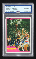 Magic Johnson Signed 1981 Topps #109 (PSA | Auto 10) at PristineAuction.com
