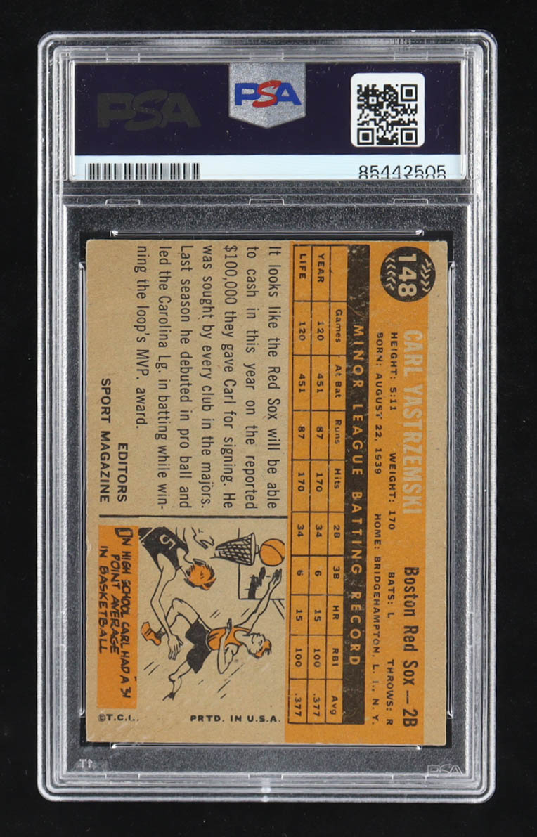 Carl Yastrzemski Signed 1960 Topps #148 RC (PSA | Auto Grade 10) at PristineAuction.com Carl Yastrzemski Signed 1960 Topps #148 RC (PSA | Auto Grade 10) at PristineAuction.com