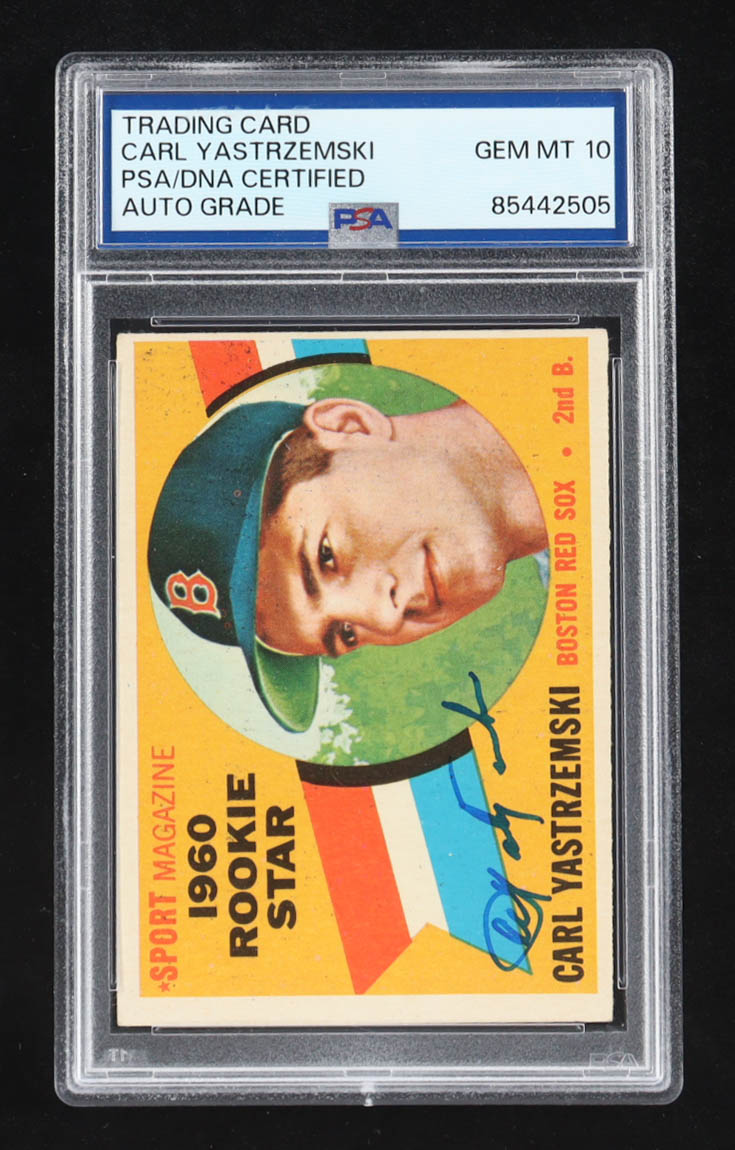 Carl Yastrzemski Signed 1960 Topps #148 RC (PSA | Auto Grade 10) at PristineAuction.com Carl Yastrzemski Signed 1960 Topps #148 RC (PSA | Auto Grade 10) at PristineAuction.com