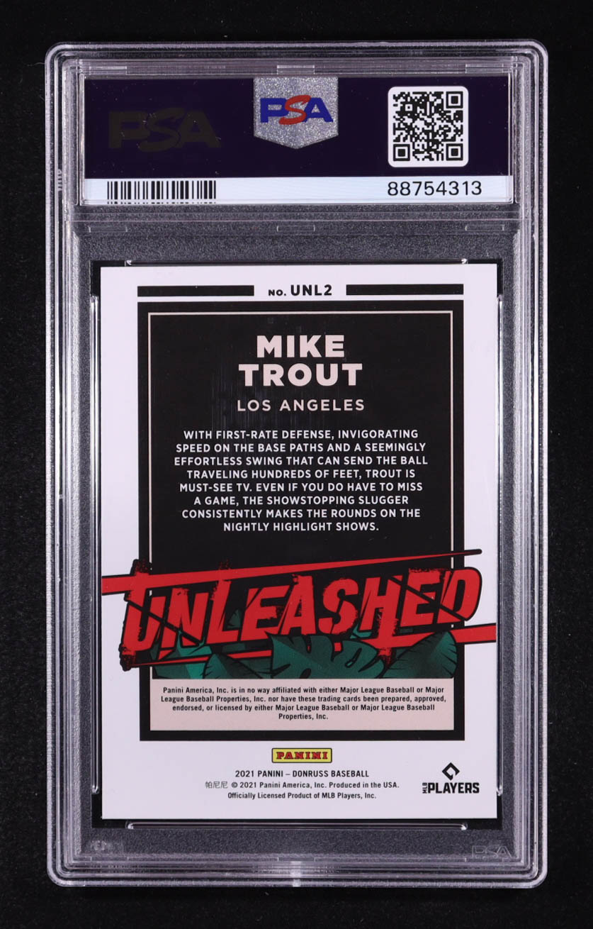 Mike Trout 2021 Donruss Unleashed Rapture #2 (PSA 10) at PristineAuction.com Mike Trout 2021 Donruss Unleashed Rapture #2 (PSA 10) at PristineAuction.com