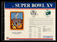1981 "Raiders vs Eagles" Super Bowl XV Uniform Patch Page at PristineAuction.com