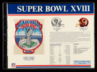 Super Bowl XVIII Patch on 9x12 Stat Card at PristineAuction.com