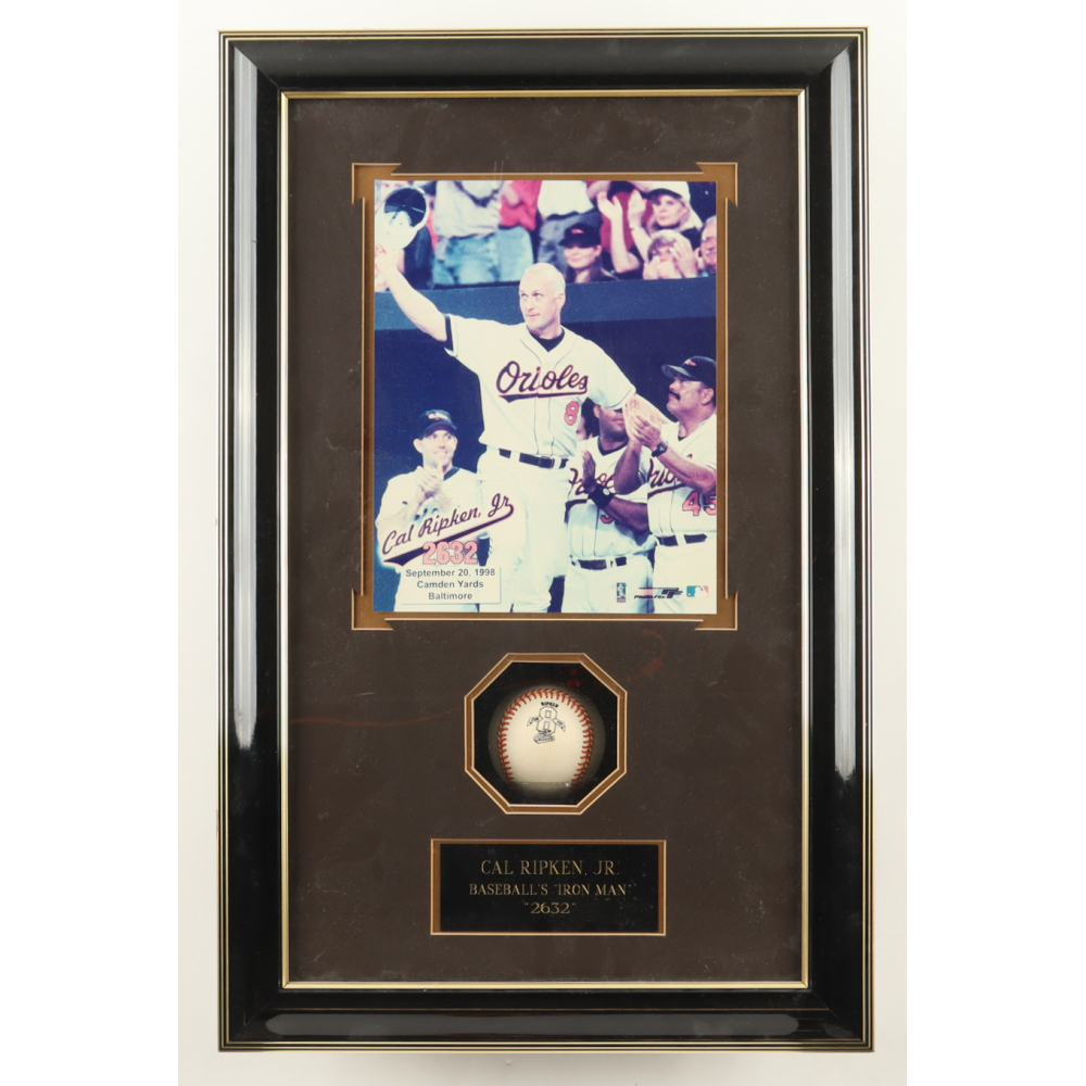 Cal Ripken Jr. Custom Shadowbox ONL Commemorative Logo Display at PristineAuction.com