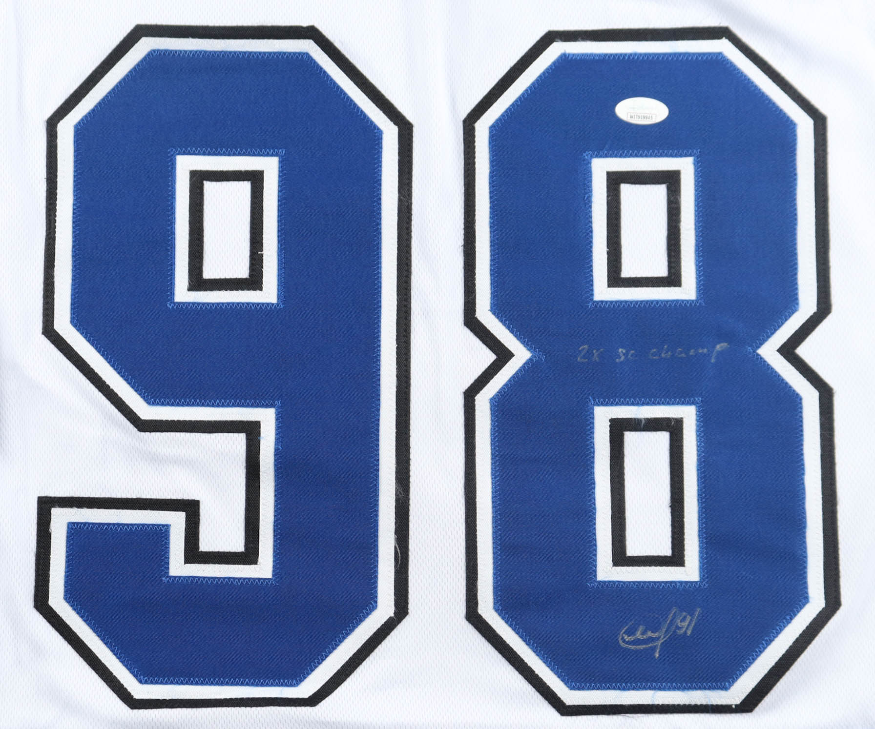 Mikhail Sergachev Signed Jersey Inscribed "2x SC Champ" (JSA) at PristineAuction.com Mikhail Sergachev Signed Jersey Inscribed "2x SC Champ" (JSA) at PristineAuction.com