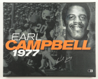 Earl Campbell Signed Texas Longhorns Custom Canvas Display (Beckett) at PristineAuction.com