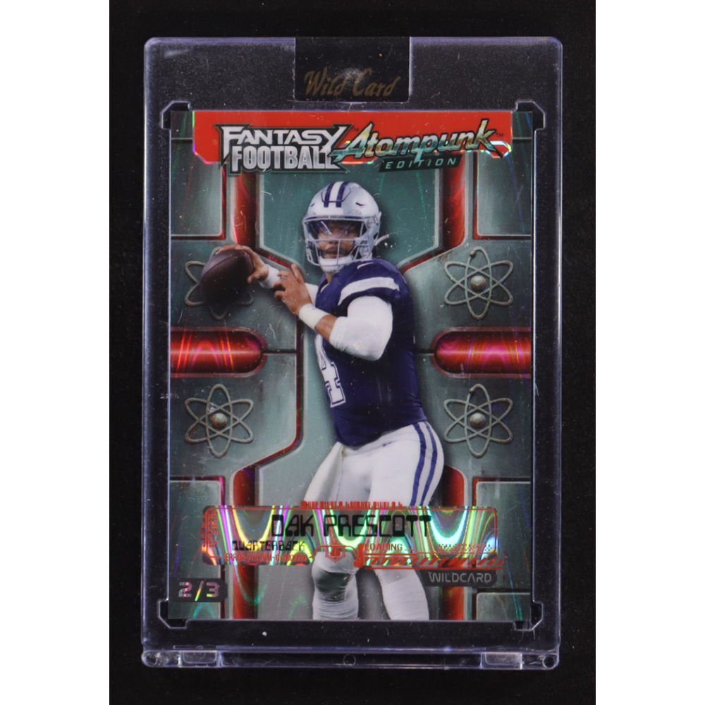 Dak Prescott 2026 Wild Card Fantasy Football Atompunk Edition Ray wave Red #FAPRD1-DP #2/3 at PristineAuction.com