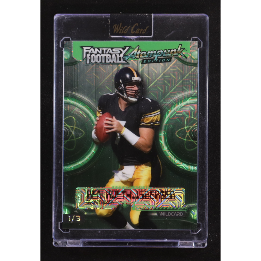 Ben Roethlisberger 2026 Wild Card Fantasy Football Atompunk Edition Mojo Green #FAPGR5-BR #1/3 at PristineAuction.com