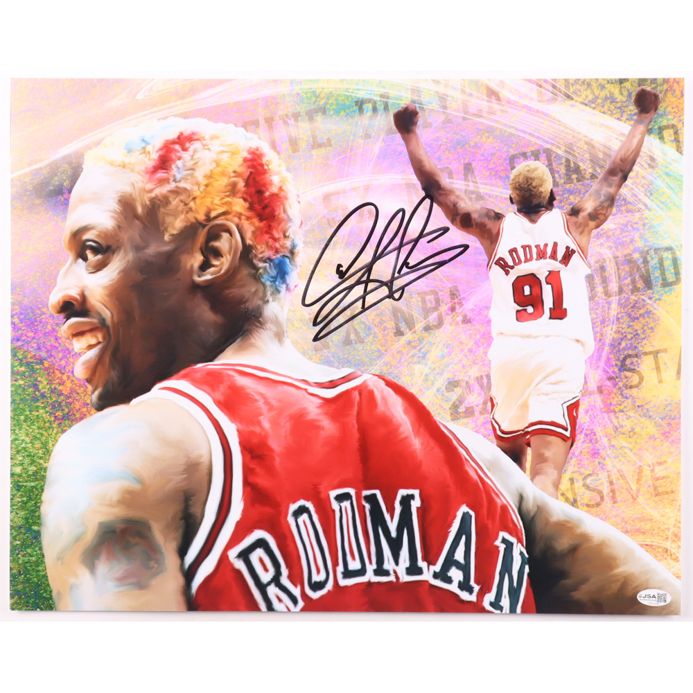 Dennis Rodman Signed Bulls 16x20 Photo (JSA) at PristineAuction.com