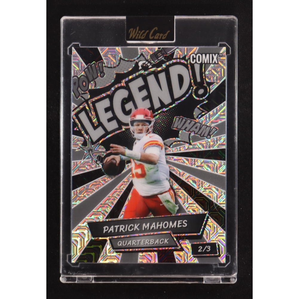 Patrick Mahomes 2025 Wild Card Alumination Comix Legend! Mojo Black and Gray #ACLBK-PM #2/3 at PristineAuction.com