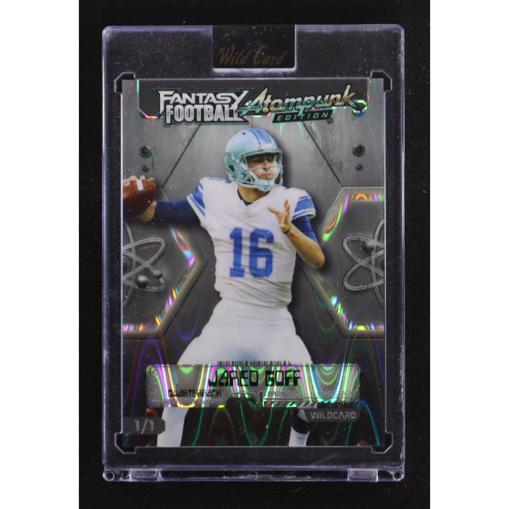 Jared Goff 2026 Wild Card Fantasy Football Atompunk Edition Ray wave #FAPBK6-JG #1/1 at PristineAuction.com