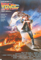"Back to the Future" 27x40 Movie Poster Cast-Signed By (9) With Michael J. Fox, Claudia Wells, Christopher Lloyd, Thomas Wilson (ACOA) at PristineAuction.com