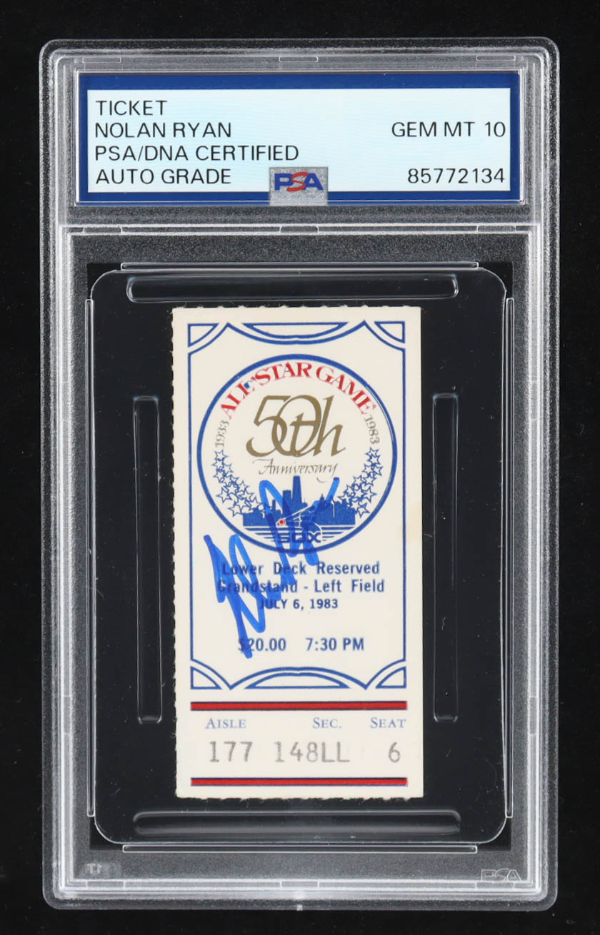 Nolan Ryan Signed Original All-Star 50th Anniversary Game Ticket (PSA | Auto 10) at PristineAuction.com Nolan Ryan Signed Original All-Star 50th Anniversary Game Ticket (PSA | Auto 10) at PristineAuction.com
