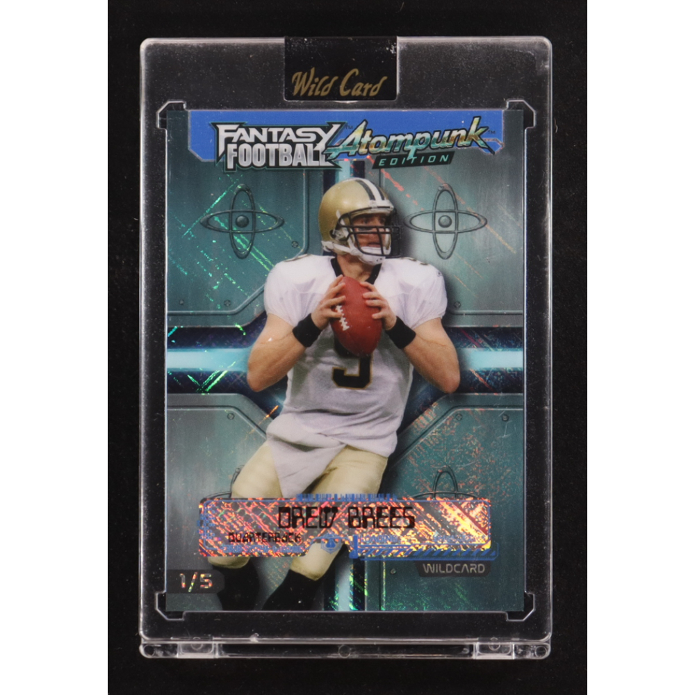 Drew Brees 2026 Wild Card Fantasy Football Atompunk Edition #FAPBL1-DB #1/5 at PristineAuction.com