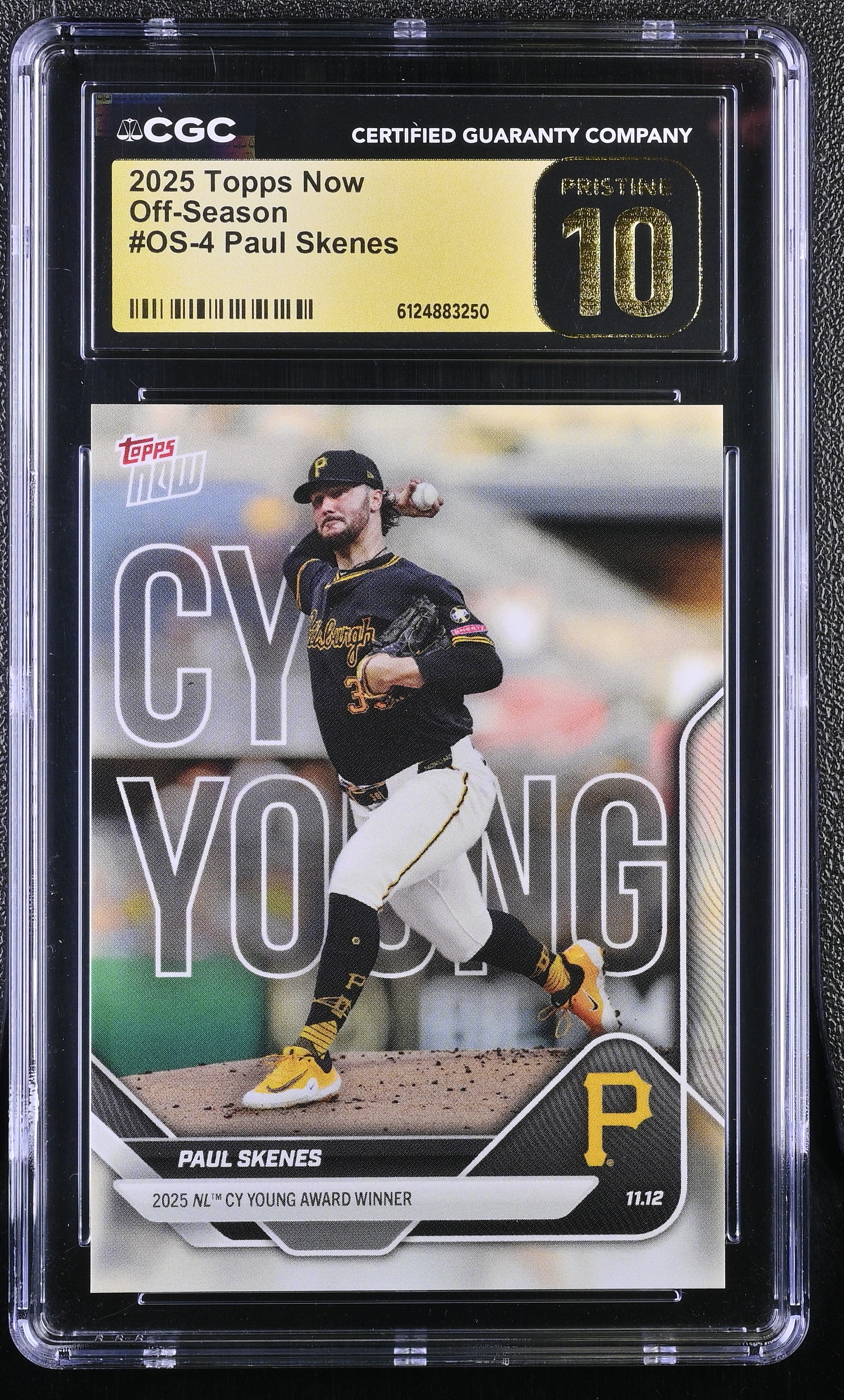 Paul Skenes 2025 Topps Now Off-Season #4 (CGC 10 | Black Label) at PristineAuction.com Paul Skenes 2025 Topps Now Off-Season #4 (CGC 10 | Black Label) at PristineAuction.com
