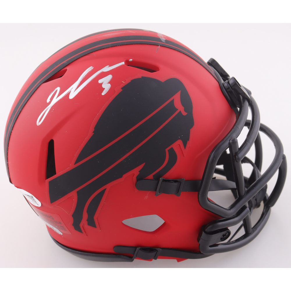 Damar Hamlin Signed Bills Rave Alternate Speed Mini Helmet (JSA) at PristineAuction.com