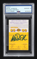 Magic Johnson Signed Original 1990 Lakers Game Ticket (PSA | Auto 10) at PristineAuction.com