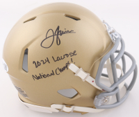 Jordan Faison Signed Notre Dame Fighting Irish Speed Mini Helmet Inscribed "2024 Lacrosse National Champs!" (JSA) at PristineAuction.com