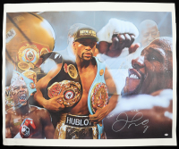 Floyd Mayweather Jr. Signed Canvas Roll Inscribed "TMT" & "TBE" (PSA) at PristineAuction.com