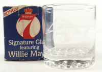 Willie Mays Giants Vintage Signature Drinking Glass at PristineAuction.com