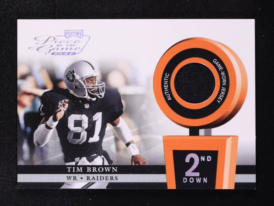 Tim Brown 2002 Playoff Piece of the Game Materials 2nd Down #52 #133/150 at PristineAuction.com Tim Brown 2002 Playoff Piece of the Game Materials 2nd Down #52 #133/150 at PristineAuction.com