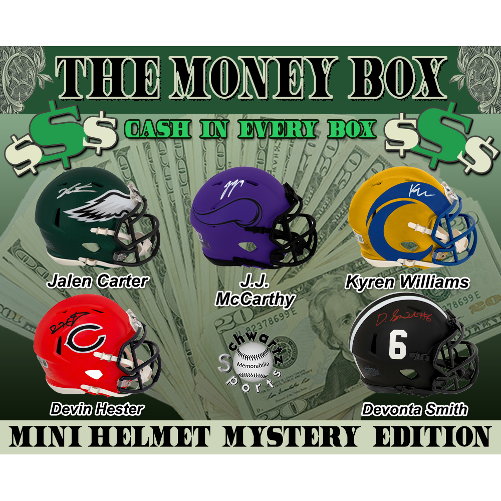 $$ THE MONEY BOX $$ Football Mini Helmet Signed Mystery Box - Series 8 (Limited to 150) &ndash; Schwartz Sports at PristineAuction.com