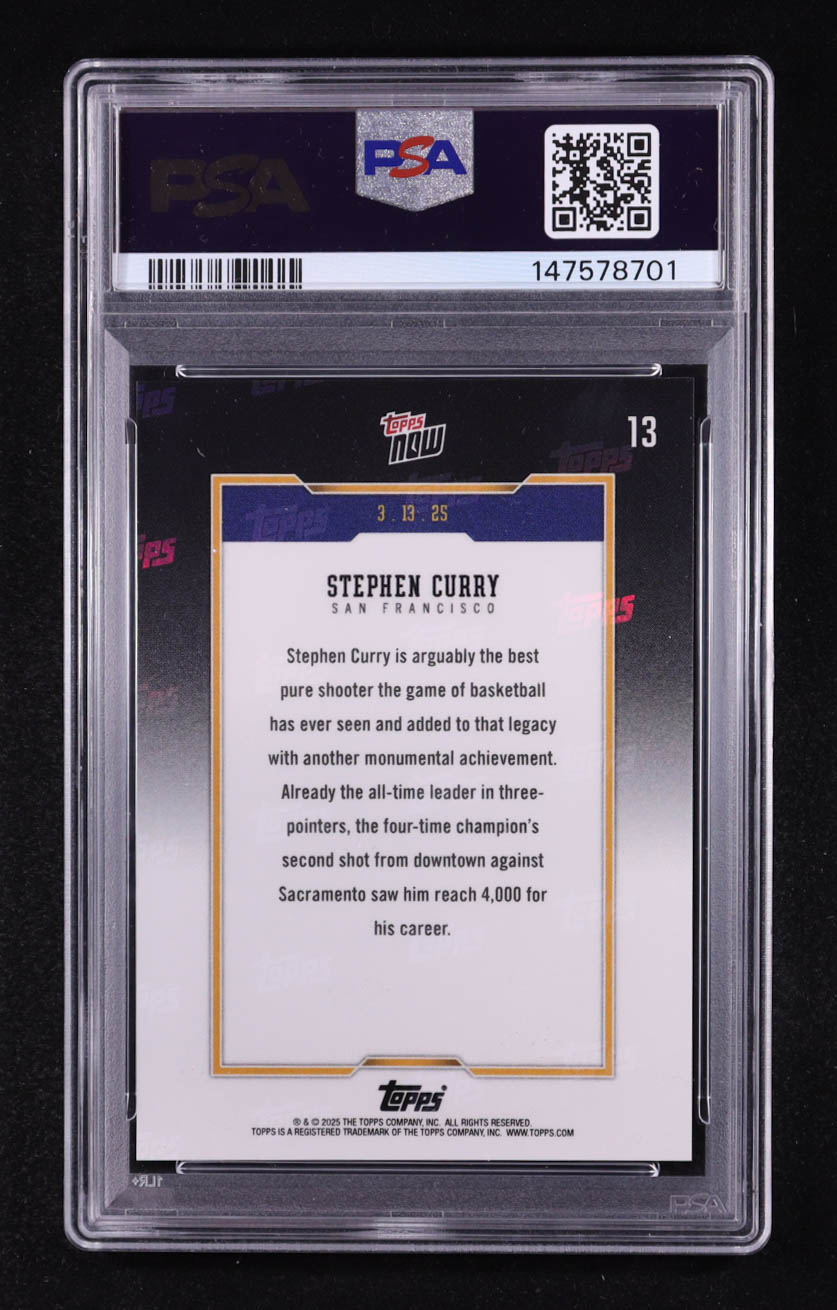 Stephen Curry 2024-25 Topps Now #13 (PSA 10) at PristineAuction.com Stephen Curry 2024-25 Topps Now #13 (PSA 10) at PristineAuction.com