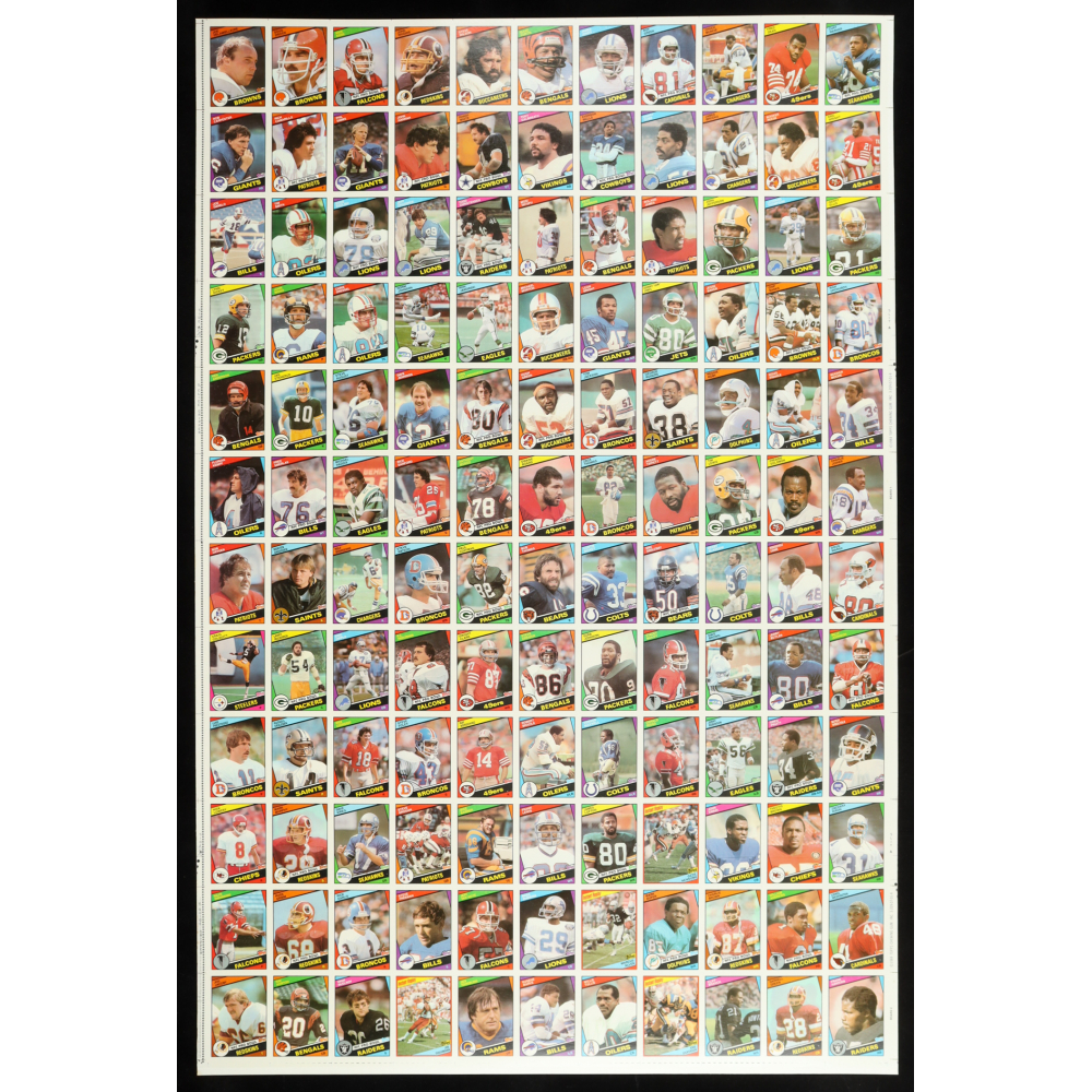 1984 Topps Football Uncut Trading Card Sheet of (132) Cards at PristineAuction.com