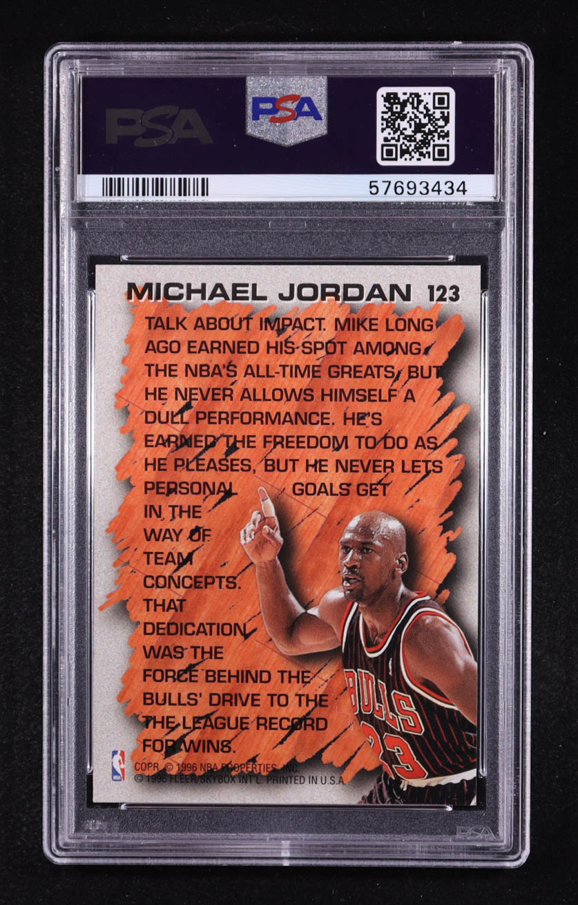 Michael Jordan 1996-97 Fleer #123 HL (PSA 9) at PristineAuction.com Michael Jordan 1996-97 Fleer #123 HL (PSA 9) at PristineAuction.com