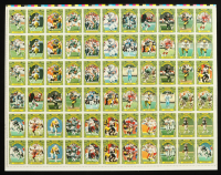1987 Topps Football 1000 Yard Club Insert Uncut Trading Card Sheet of (66) Cards at PristineAuction.com