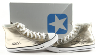 Magic Johnson & Larry Bird Signed Pair of (2) Converse All-Star Gold Basketball Shoes with Original Box (Beckett & PSA) at PristineAuction.com