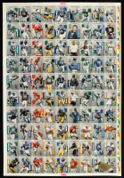 1992 SkyBox Football PrimeTime Uncut Trading Card Sheet of (90) Cards at PristineAuction.com