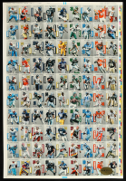 1992 SkyBox Football PrimeTime Uncut Trading Card Sheet of (90) Cards at PristineAuction.com