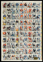 1992 SkyBox Football PrimeTime Uncut Trading Card Sheet of (90) Cards at PristineAuction.com