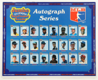 1990 Jumbo California Sunflower Seeds Baseball Autograph Series Uncut Trading Card Sheet of (24) Cards at PristineAuction.com