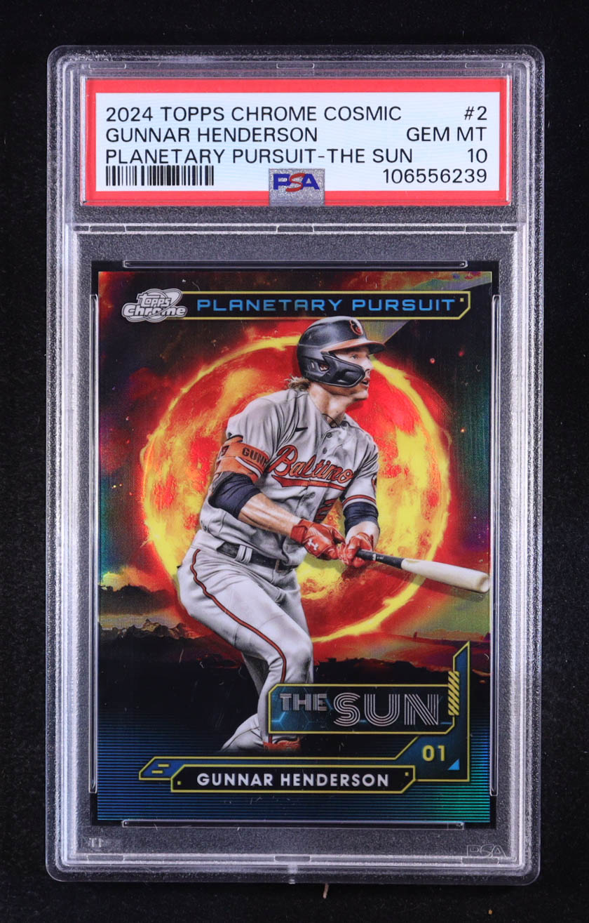 Gunnar Henderson 2024 Topps Cosmic Chrome Planetary Pursuit Sun #PPS2 (PSA 10) at PristineAuction.com Gunnar Henderson 2024 Topps Cosmic Chrome Planetary Pursuit Sun #PPS2 (PSA 10) at PristineAuction.com