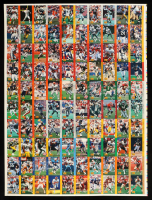 1993 Pro Line Live Football Uncut Trading Card Sheet of (100) Cards at PristineAuction.com