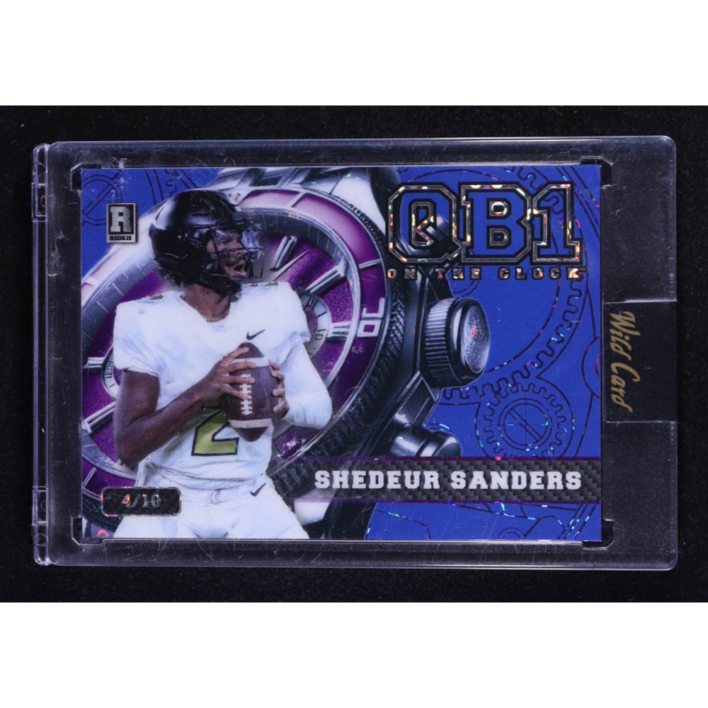 Shedeur Sanders 2024 Wild Card QB1 On The Clock Blue Donut Circles #DD3 #4/10 RC at PristineAuction.com