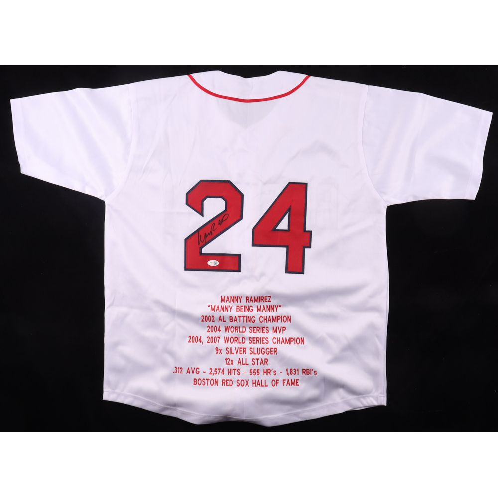Manny Ramirez Signed Career Highlight Stat Jersey (JSA) at PristineAuction.com
