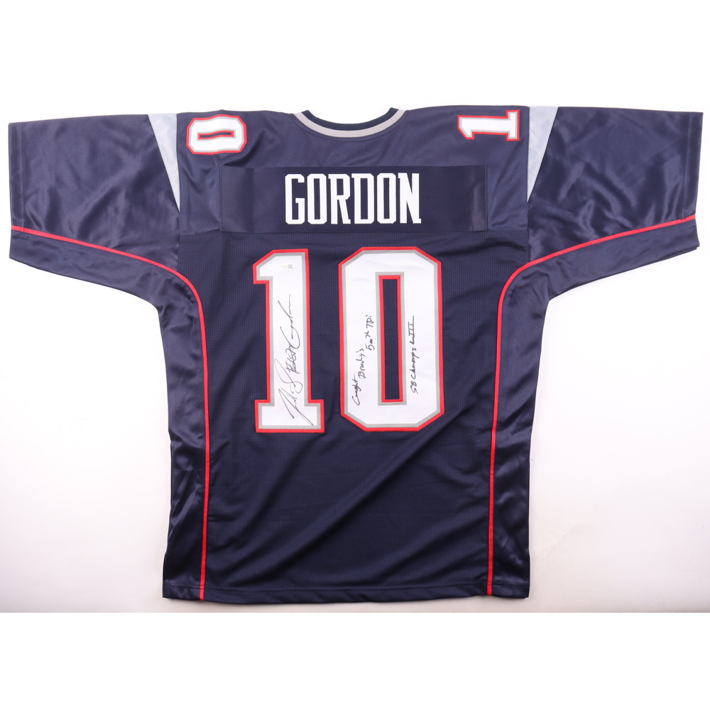 Josh Gordon Signed Jersey Inscribed "Flash Gordon", "Caught Brady's 500th TD!" & "SB Champs LIII" (JSA) at PristineAuction.com